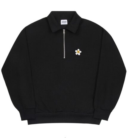 Muted Coral Ribbed Cuff Crewneck Sweatshirt