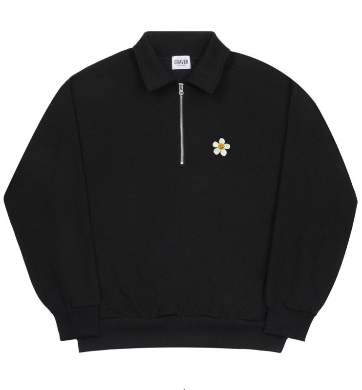 Muted Coral Ribbed Cuff Crewneck Sweatshirt